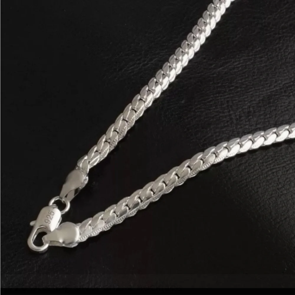 New 925 Unisex Sterling Silver Snake Necklace